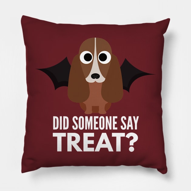 Basset Hound Halloween Trick or Treat Pillow by DoggyStyles