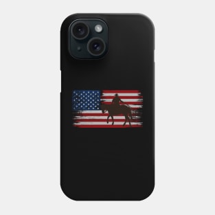 cowboy american flag vintage usa  cowboy Rodeo Roping Horse Riding Phone Case