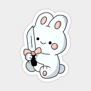 Funny bunny, with knife! Magnet