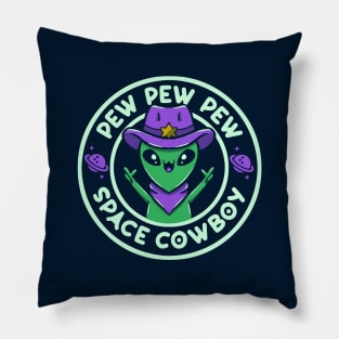 Space Cowboy Funny Alien by Tobe Fonseca Pillow