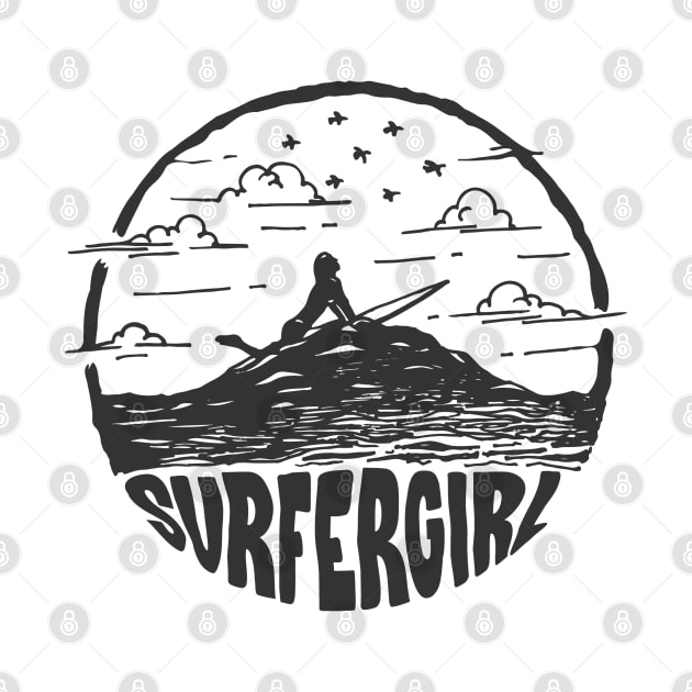 Surf Clothes | Cool rough surfer girl design art by ogdsg