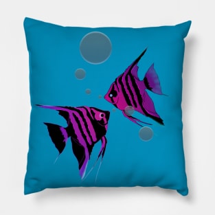 Neon Angelfish Pillow