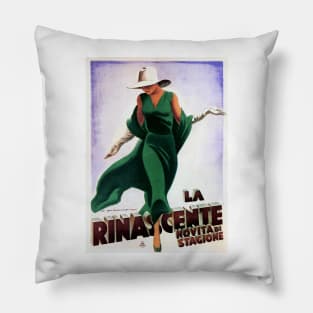 La Rinascente Italian Department Store Advertisement Vintage Art Deco Pillow