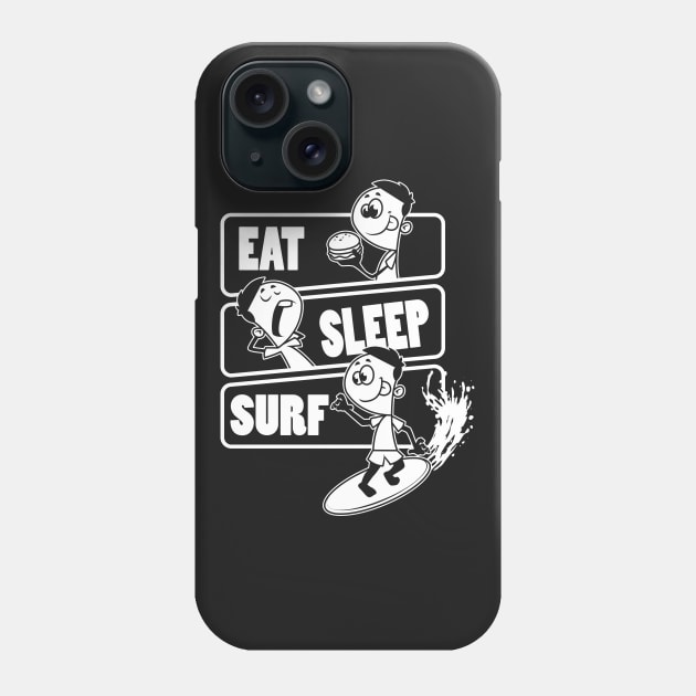 Eat Sleep Surf Repeat - Gift for surfing lover graphic Phone Case by theodoros20