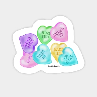 Valentines Bad Day Heart Candy Magnet