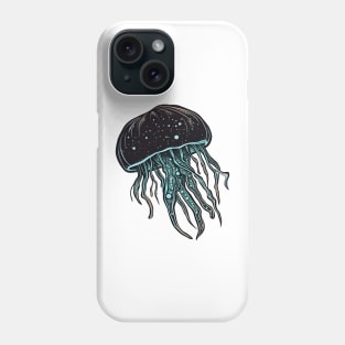 Neon and Blackwork Jellyfish Phone Case