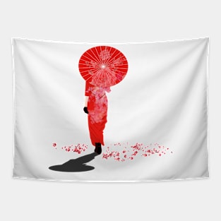 Lonely Girl | Oriental Japanese Art Tapestry