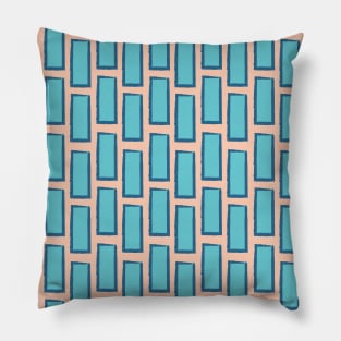 Blue Rectangle Seamless Pattern 010#001 Pillow