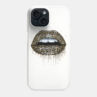 Leopard sexy lips Phone Case