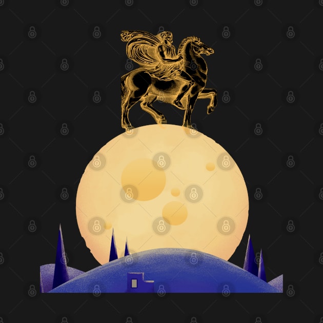 Horse riding on d moon by TeeProDesigns