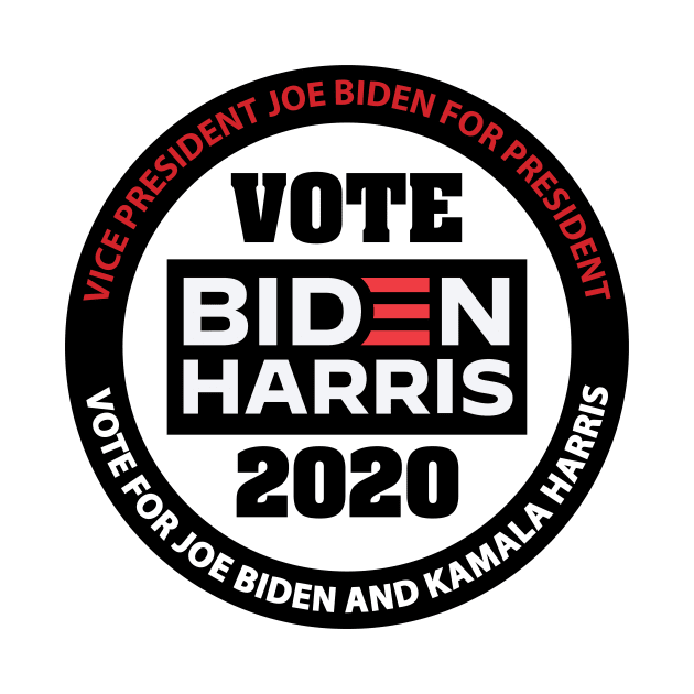 Vote Biden Harris 2020 - in Black and Red by Neil Feigeles