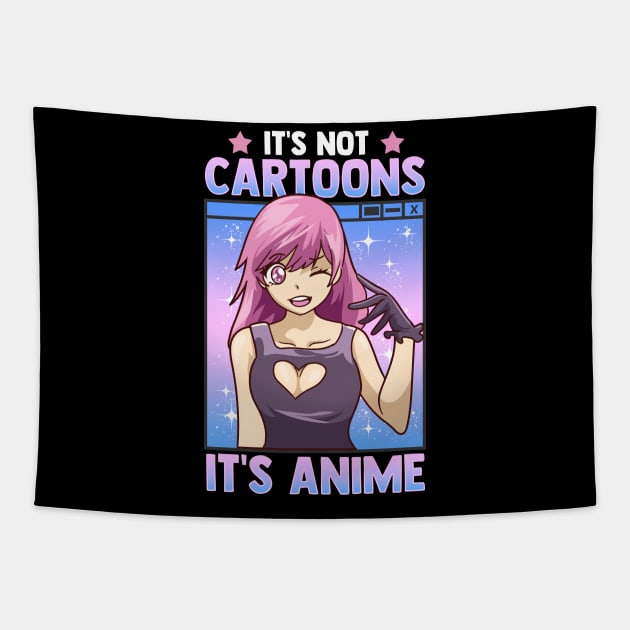 Cute Anime Obsessed It's Not Cartoons It's Anime Tapestry by theperfectpresents