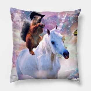 Cowboy Squirrel Riding Unicorn Pillow