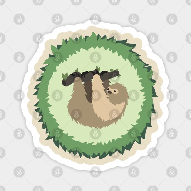 Cute two-toed sloth Magnet by Geramora Design