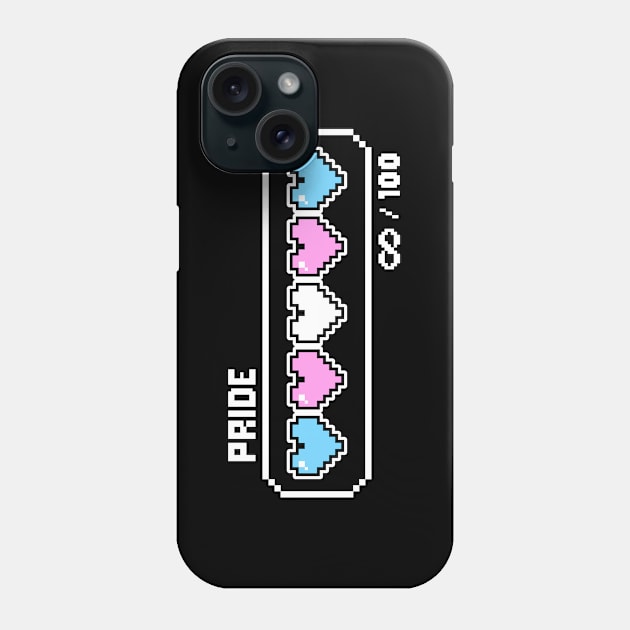 Transgender Pride Videogame Life Bar Hearts Phone Case by EmeryPens