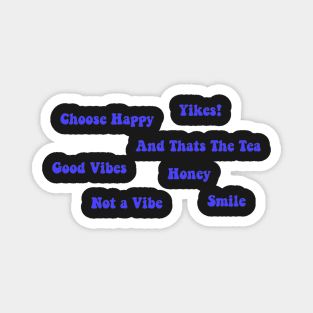 Bright Blue VSCO Word Sticker Pack Magnet