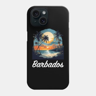 Barbados Sunset (with White Lettering) Phone Case