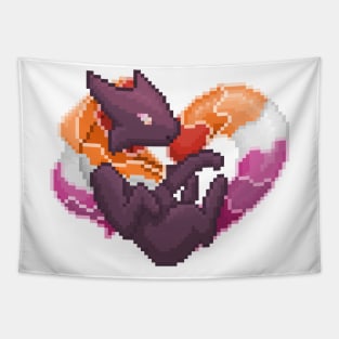 Lesbian Pixel Heart Melog Tapestry