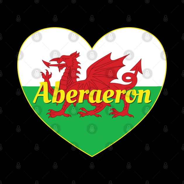 Aberaeron Wales UK Wales Flag Heart by DPattonPD