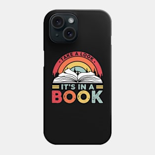 Take A Look It's In A Book Reading Vintage Retro Rainbow Phone Case