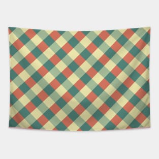 Geometric Checkered Pattern Tapestry