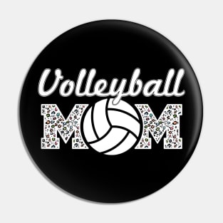 Volleyball Mom Leopard Lover Mother Pin