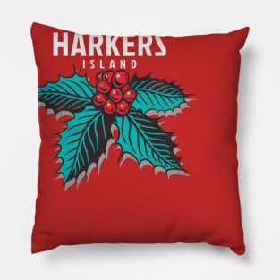 Harkers Island, NC Christmas Vacationing Holiday Holly Pillow