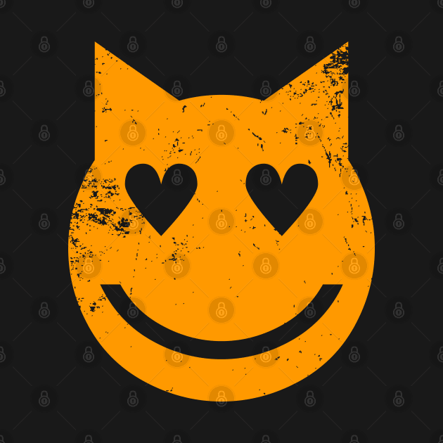 Heart Shaped Eyes Grunge Cat Emoji by tinybiscuits