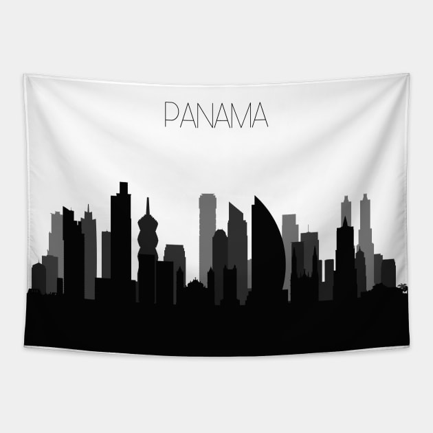 Panama Skyline Tapestry by inspirowl