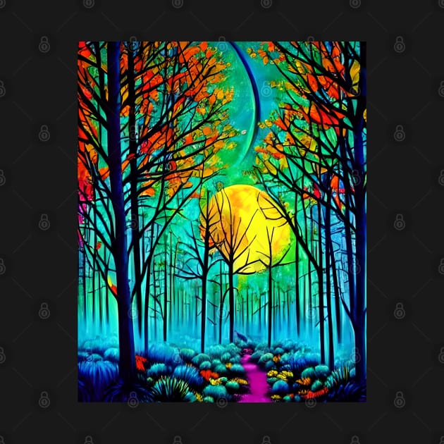 Beautiful Forest Moonlight by Sanzida Design