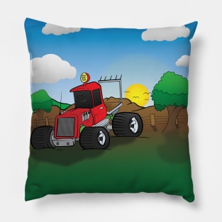 Red Off Road Hunting Truck Cartoon Pillow