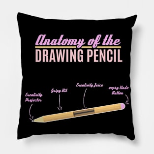 Anatomy of the drawing pencil funny tee Pillow