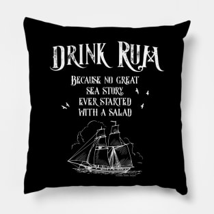 Funny DRINK RUM Sailor's Sea Stories - Sailing Pillow