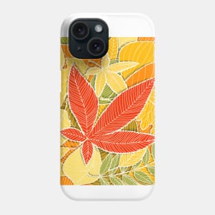 Autumn illustration with colorful fallen leaves Phone Case