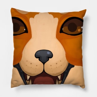 Red Dog face Pillow