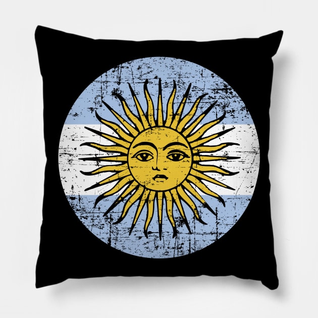 Argentina Flag - grunge Pillow by verde