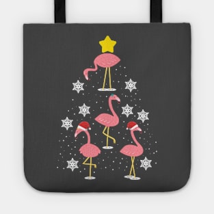 Funny Flamingo Christmas Tree Tote