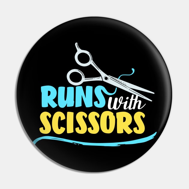 Funny Womens Hairdresser Scissors Gift Salon Hairstylist Print Pin by Linco