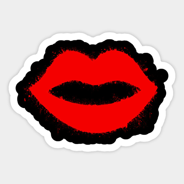 Red Lips Biting Tongue Attitude Street Art Punk Graffiti Gift