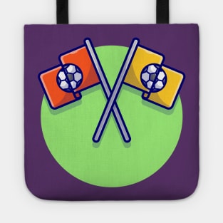 Soccer Flags Cross Cartoon Vector Icon Illustration Tote