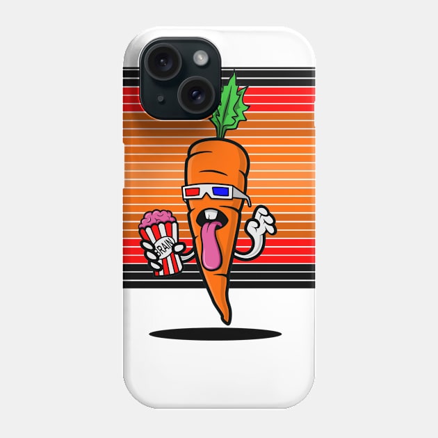 Zombie Brain Food Carrot Sees A Movie Phone Case by pa2rok