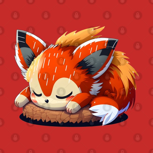 Cute Sleeping Baby Fox - Artwork by Allifreyr@gmail.com