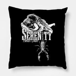 Serenity Amidst Chaos Angel Scorpion Streetwear Unique Graphic Design Pillow