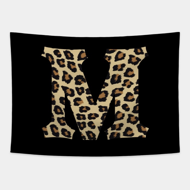 Letter M Leopard Cheetah Monogram Initial Tapestry by squeakyricardo