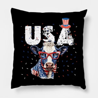 Rainbow American Flag Women Patriotic Shirt 4th of July Memorial Patriotic style retro vintage 80s Pillow