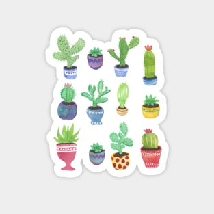 Cactus + Succulent Watercolor Magnet