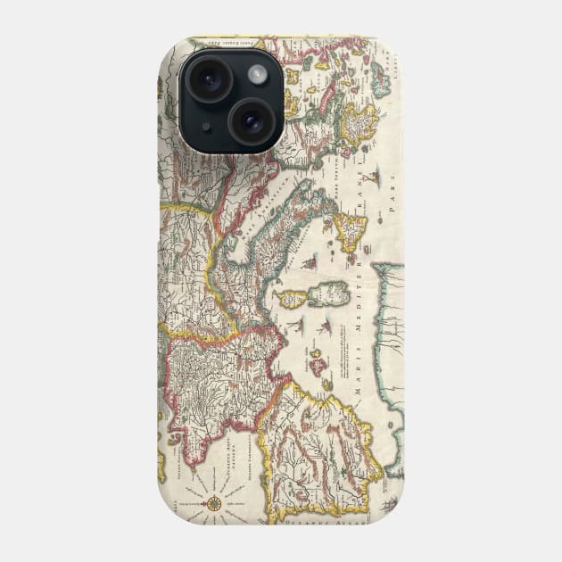 Vintage Map of Europe (1657) Phone Case by Bravuramedia