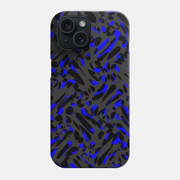 gray and blue abstract art design Phone Case by FARAH ART 