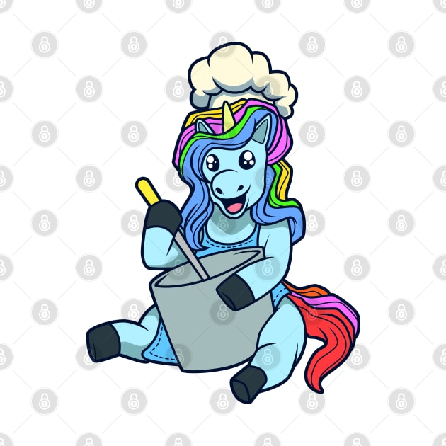 Cartoon unicorn chef by Modern Medieval Design