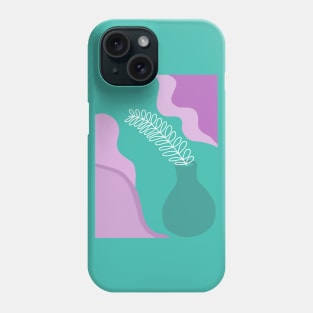 BOHEMIAN ABSTRACT MINIMALIST PINKY AND GREENERY Phone Case